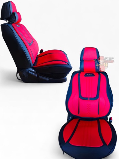 CUBRE ASIENTO JB NEGRO CON ROJO ( GUCCI )