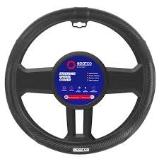 CUBRE VOLANTE SPARCO NEGRO CUERO Y CARBONO SPS131BK