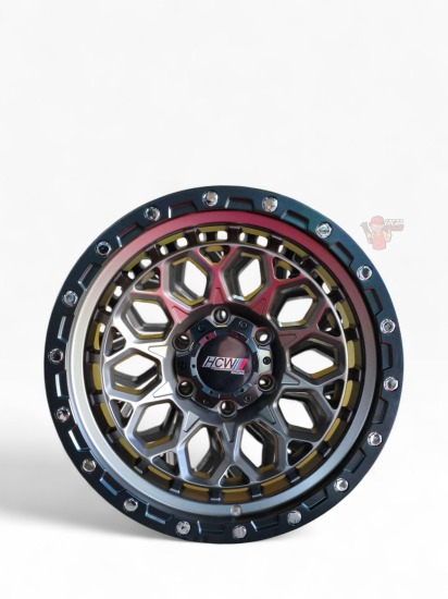 LLANTA HCW GRIS CON BORDE NEGRO 6X139 ARO 17 (COD 17N0)