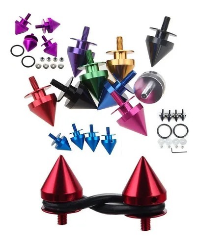 SUJETA PARAGOLPE  ROJO CON PUNTA